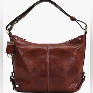 Floto Capri Full-Grain Leather Shoulder & Crossbody Tote Handbag New